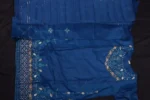 Royal Blue Floral Embroidered & Sequined Festive Suit - Image 4