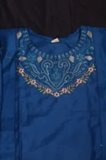 Royal Blue Floral Embroidered & Sequined Festive Suit - Image 2
