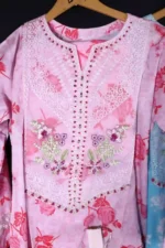Floral Printed & Embroidered Neckline Dress Trio - Image 3