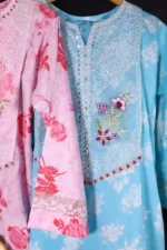 Floral Printed & Embroidered Neckline Dress Trio - Image 4