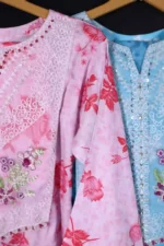 Floral Printed & Embroidered Neckline Dress Trio - Image 8
