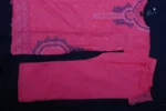 Vibrant Pink Embroidered & Sequined Neckline Dress - Image 6