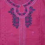Vibrant Pink Embroidered & Sequined Neckline Dress