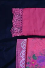 Vibrant Pink Embroidered & Sequined Neckline Dress - Image 2